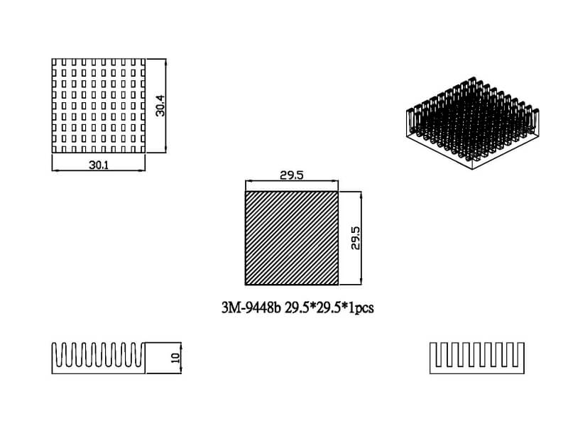 30 x 30 x 10 mm BGA Heatsink