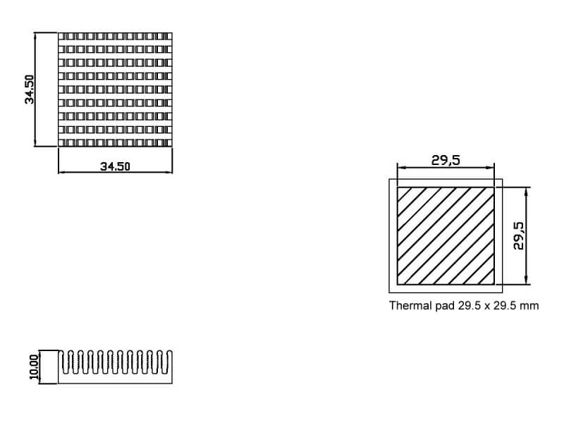 35 x 35 x 10 mm BGA Heatsink